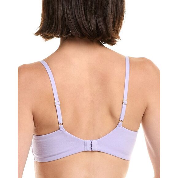 Natori Womens  Calm Cotton Unlined Bra, Purple - Picture 2 of 3